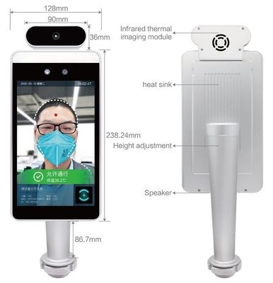 Maakt de muur Opgezette Thermische Camera IP65 van de Gezichtserkenning 128mm Breedte waterdicht