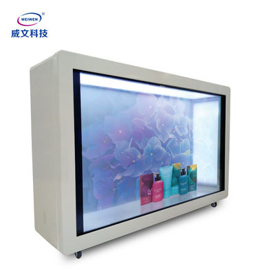 LCD Transparante Showcasevloer die zich Android bevinden die Digitale Signage Vertoning adverteren
