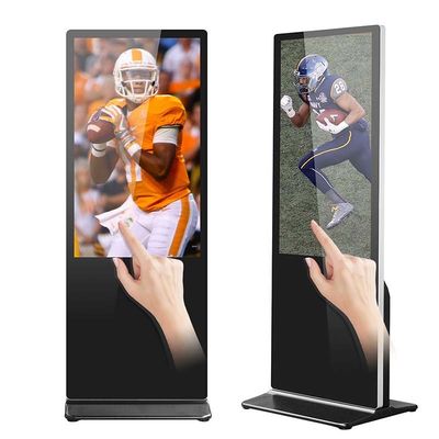 55Inch vloer die adverterend kiosk van het speler de interactieve touche screen bevinden zich