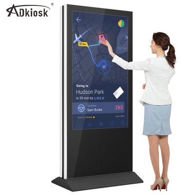 55inch de tweezijdige vertoning vloer die van de reclamespeler digitale signage bevinden zich