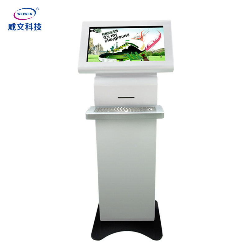 Vloer die allen in één Lcd Touch screen Reclametotem bevinden zich met Metaaltoetsenbord